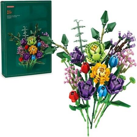 Flowers Bouquet Set Building Kit, Ideas Flower Bouquet Gifts for Adults (999 Pieces)