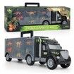 Dinosaur Toys Truck Carrier Truck Toys Storage Set for Kids Boys Girls Over 3 Years Old