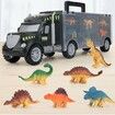 Dinosaur Toys Truck Carrier Truck Toys Storage Set for Kids Boys Girls Over 3 Years Old