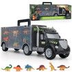 Dinosaur Toys Truck Carrier Truck Toys Storage Set for Kids Boys Girls Over 3 Years Old