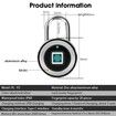 Lock Fingerprint Keyless USB Rechargeable Door Fingerprint Lock with Case Col.black