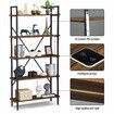 LED Bookcase Bookshelf Storage Rack Lighted Display Shelves Ladder Shelf Smart Freestanding Dark Walnut & Black LUXUITE