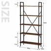 LED Bookcase Bookshelf Storage Rack Lighted Display Shelves Ladder Shelf Smart Freestanding Dark Walnut & Black LUXUITE