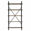 LED Bookcase Bookshelf Storage Rack Lighted Display Shelves Ladder Shelf Smart Freestanding Dark Walnut & Black LUXUITE