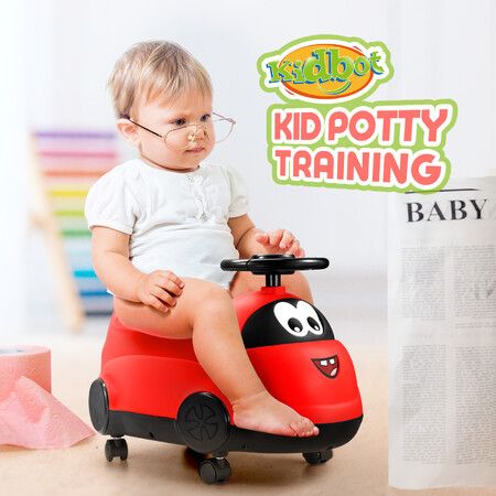 Potty Training Seat Chair Travel Toilet Trainer Ride on Car Toy Portable Cute for Boys Girls with Detachable Pot Lid