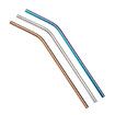 3pcs Multicolor Reusable Stainless Steel Straws Eco-friendly Bent Straw Drinking Metal Straws Random Color