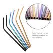 3pcs Multicolor Reusable Stainless Steel Straws Eco-friendly Bent Straw Drinking Metal Straws Random Color