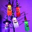 Halloween Flying Witch Hats Lights String Wizard Hat With Colorful Waterproof Led Lights For Halloween Party Decoration