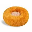 50cm Calming Donut Dog Bed Anti Anxiety Round Fluffy Plush Machine Washable Cuddler Pet Bed Col.Orange