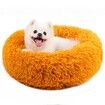 50cm Calming Donut Dog Bed Anti Anxiety Round Fluffy Plush Machine Washable Cuddler Pet Bed Col.Orange