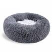 50cm Calming Donut Dog Bed Anti Anxiety Round Fluffy Plush Machine Washable Cuddler Pet Bed Col.DK.Gray