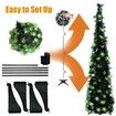 1.5m Pumpkins Tinsel Halloween Tree with 50 Purple LED Lights Sequins Party Indoor Outdoor