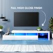 Luxsuite Smart TV Unit Stand White Entertainment Centre LED Storage Cabinet Console Table Bench Shelf Rack 3 Drawers Full High Gloss Finish Human Induction