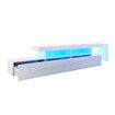 Luxsuite Smart TV Unit Stand White Entertainment Centre LED Storage Cabinet Console Table Bench Shelf Rack 3 Drawers Full High Gloss Finish Human Induction