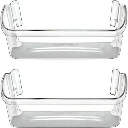 240323002 Refrigerator Door Bin Shelf Compatible with Frigidaire or Electrolux,2 Pack Bottom 2 Shelves on Refrigerator Side,Clear,Double Unit,Replaces PS429725,AP2115742