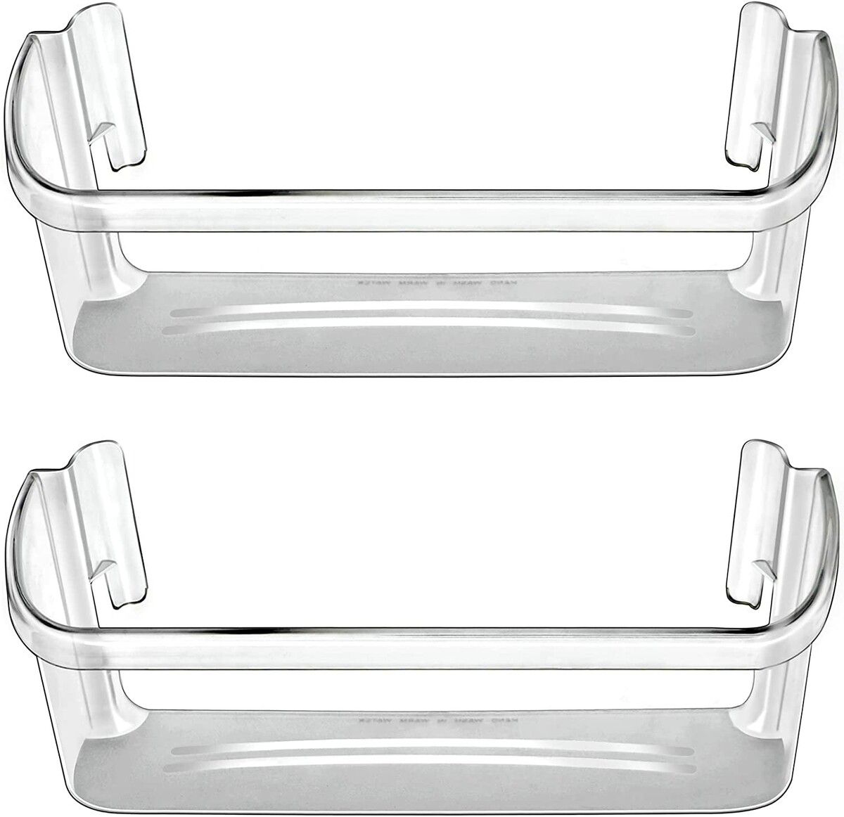 240323002 Refrigerator Door Bin Shelf Compatible with Frigidaire or Electrolux,2 Pack Bottom 2 Shelves on Refrigerator Side,Clear,Double Unit,Replaces PS429725,AP2115742