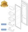 240323002 Refrigerator Door Bin Shelf Compatible with Frigidaire or Electrolux,2 Pack Bottom 2 Shelves on Refrigerator Side,Clear,Double Unit,Replaces PS429725,AP2115742