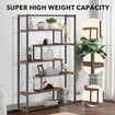 LUXSUITE 7-tier Bookshelf Bookcase Storage Display Rack Freestanding Organizer for Living Room Bedroom Home Office Furniture