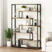 LUXSUITE 7-tier Bookshelf Bookcase Storage Display Rack Freestanding Organizer for Living Room Bedroom Home Office Furniture