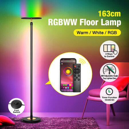 RGBWW LED Floor Lamp Lighting Corner Standing Light APP and Remote Control for Bedroom Living Room 163CM
