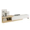 Extendable TV Stand Unit Storage Cabinet Entertainment Centre Console Table Bench 190 To 260cm 3 Drawers Oak and White