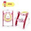 Potty Training Seat Kid Toilet Trainer Step Chair Stool Ladder Height Adjustable Foldable Armrests Nonslip Pads Splash Guard