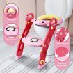 Potty Training Seat Kid Toilet Trainer Step Chair Stool Ladder Height Adjustable Foldable Armrests Nonslip Pads Splash Guard