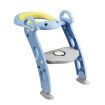 Potty Training Seat Kid Toilet Trainer Step Chair Stool Ladder Foldable Height Adjustable Armrests Nonslip Pads Splash Guard 