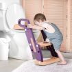 Potty Training Seat Trainer Kids Toilet Step Chair Stool Ladder Height Adjustable Foldable Handles Nonslip Pads Splash Guard