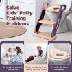 Potty Training Seat Trainer Kids Toilet Step Chair Stool Ladder Height Adjustable Foldable Handles Nonslip Pads Splash Guard