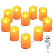 USB Charging Flameless Votive Candles With Remote Control and Timer Bulk Set of 10 Tealight Candles
