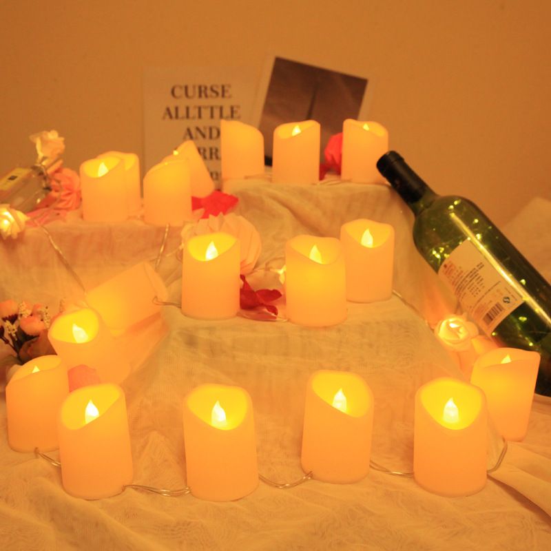 USB Charging Flameless Votive Candles With Remote Control and Timer Bulk Set of 10 Tealight Candles