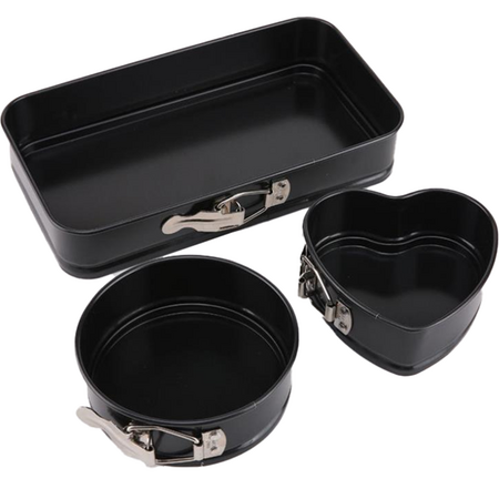 Mini Nonstick Springform Pan with Removable Bottom 3 Piece Small Cake Molds
