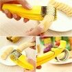 Banana Slicer,ABS + Stainless Steel Fruit and Vegetable Salad Peeler Cutter Kitchen Tools For banana, Sausage, Strawberry,Grape?1 Pack?