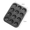 Non-Stick Mini Fluted Tube Pan, 12-Cavity, Steel, Multi-Cavity Mini Cake Pan, Black