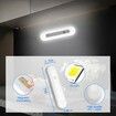 2x 18cm LED Wireless Under Cabinet Lights Rechargeable Magnetic Night Light Bar for Cabinet,Wardrobe,Kitchen,Hallway COL White