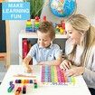 4p Word Family Count 1-100 Numbers, Colors Shapes, ABC Posters Counting Learning Chart For Kindergarten Classroom Prek Homeschool 30x42cm