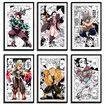 6p Demon Slayer Poster Anime Art Decor HD Print Painting for Living Room,Home Bedroom Playroom 20X25CM Unframed