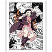 6p Demon Slayer Poster Anime Art Decor HD Print Painting for Living Room,Home Bedroom Playroom 20X25CM Unframed