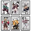 6p Demon Slayer Poster Anime Art Decor HD Print Painting for Living Room,Home Bedroom Playroom 20X25CM Unframed