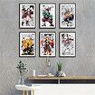 6p Demon Slayer Poster Anime Art Decor HD Print Painting for Living Room,Home Bedroom Playroom 20X25CM Unframed