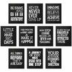 10 Pieces Inspirational Wall Posters Motivational Quote Posters Positive  with 80 Glue Point Dots  Decorations Black White,20x25cm