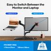 Monitor Arm Stand 2 In 1 Laptop Tray Riser Desk VESA Mount Computer Display Screen Holder Shelf Bracket Adjustable Gas Spring