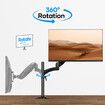 Single Monitor Stand Arm Adjustable VESA Desk Mount LCD Riser Bracket TV Holder Display Computer Screen Shelf Gas Spring