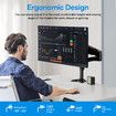 Single Monitor Stand Arm Adjustable VESA Desk Mount LCD Riser Bracket TV Holder Display Computer Screen Shelf Gas Spring