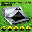 Tarpaulin Cover Camping Shelter Tent Heavy Duty Poly Tarp for Floor Roof Car Boat Pool Ground RV Waterproof 200gsm 4.30m x 6.10m