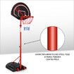 Basketball Hoop Ring Stand Portable Indoor System Net Set Outdoor 1.7m-2.3m Height Adjustable Ball Kids Genki