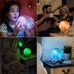 3D Galaxy Moon Lamp,Cool Night Light for Kids,12CM,16 Colors,Remote Control,Wood Stand - Space Gift for kids, Room Decor for Teen Girls - Pink Lava Lamp