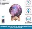3D Galaxy Moon Lamp,Cool Night Light for Kids,12CM,16 Colors,Remote Control,Wood Stand - Space Gift for kids, Room Decor for Teen Girls - Pink Lava Lamp