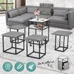 Space Saving Mobile Table Padded Chair Set of 5 Side End Hideaway Multifunctional with Wheels Marble Top